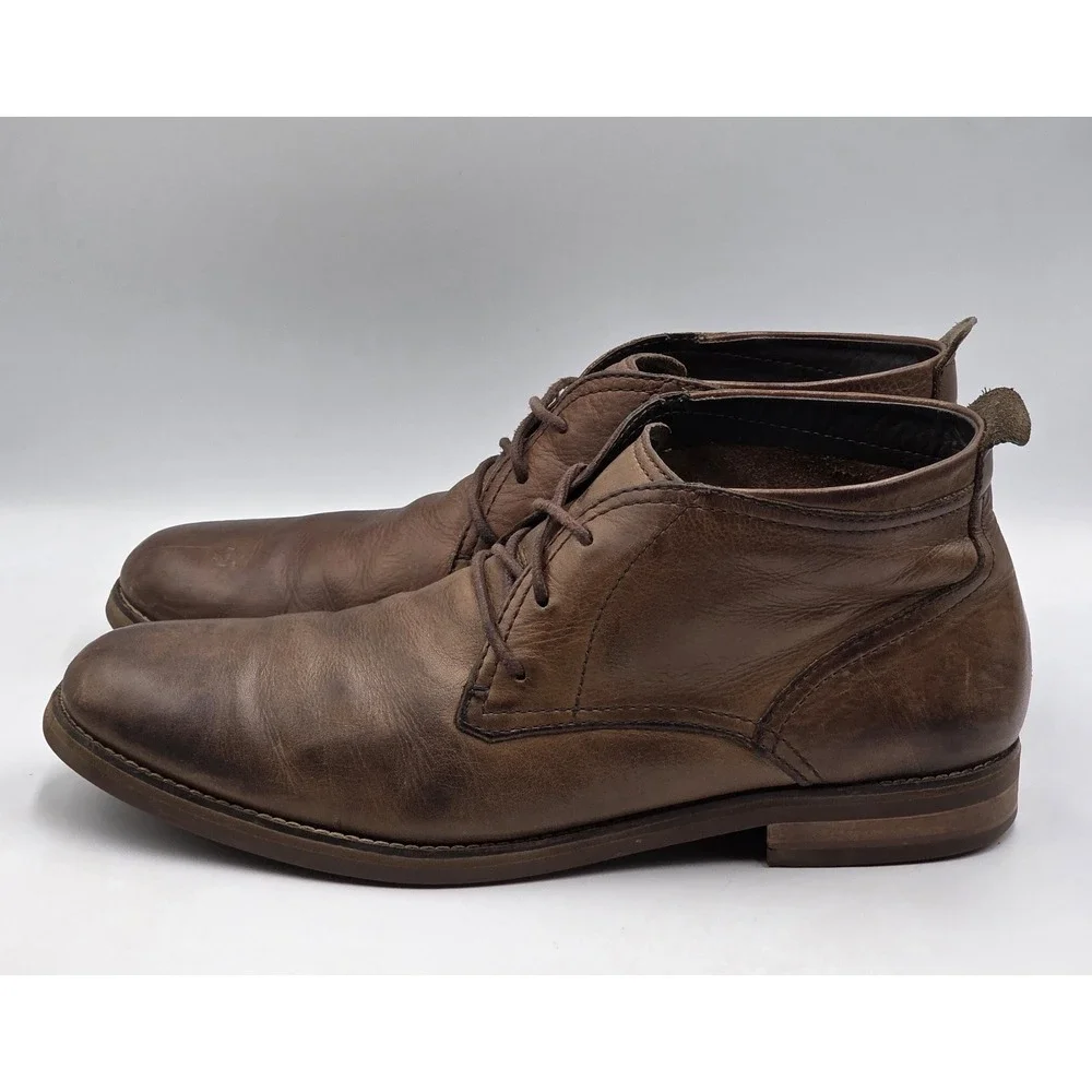 Cole Haan York Chukka Boots Mens 11.5M Brown Distressed Leather C11847